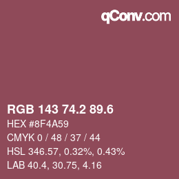 カラーコード: RGB 143 74.2 89.6 | qconv.com