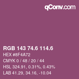 カラーコード: RGB 143 74.6 114.6 | qconv.com