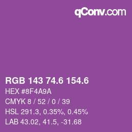 カラーコード: RGB 143 74.6 154.6 | qconv.com
