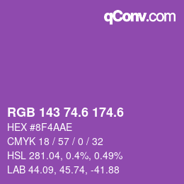 カラーコード: RGB 143 74.6 174.6 | qconv.com