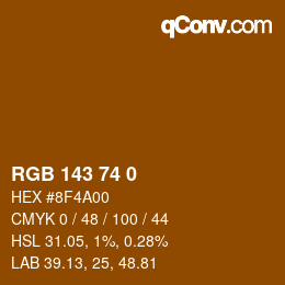 颜色代码: RGB 143 74 0 | qconv.com