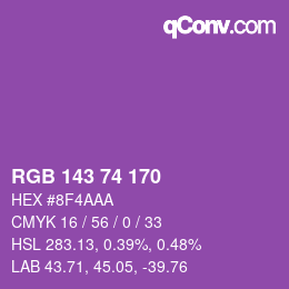 Color code: RGB 143 74 170 | qconv.com