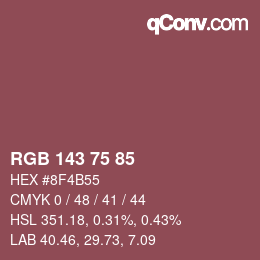 Farbcode: RGB 143 75 85 | qconv.com