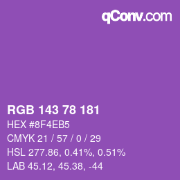 Color code: RGB 143 78 181 | qconv.com