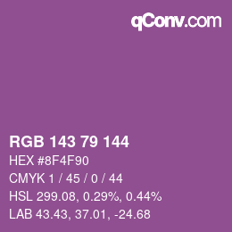 カラーコード: RGB 143 79 144 | qconv.com