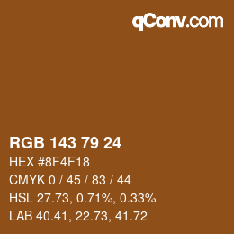 カラーコード: RGB 143 79 24 | qconv.com
