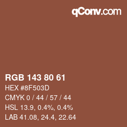 Farbcode: RGB 143 80 61 | qconv.com