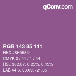 Color code: RGB 143 85 141 | qconv.com