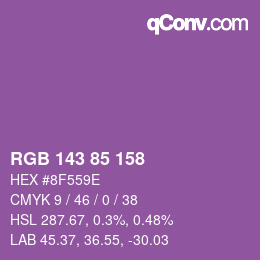 カラーコード: RGB 143 85 158 | qconv.com