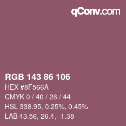 Color code: RGB 143 86 106 | qconv.com