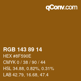 Color code: RGB 143 89 14 | qconv.com