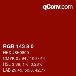 Farbcode: RGB 143 8 0 | qconv.com