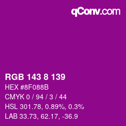 Color code: RGB 143 8 139 | qconv.com