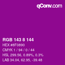 カラーコード: RGB 143 8 144 | qconv.com