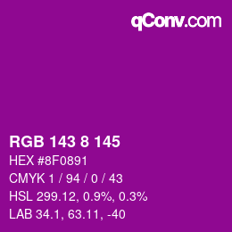 Color code: RGB 143 8 145 | qconv.com