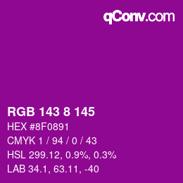 颜色代码: RGB 143 8 145 | qconv.com