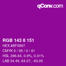カラーコード: RGB 143 8 151 | qconv.com