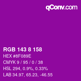 Farbcode: RGB 143 8 158 | qconv.com
