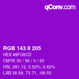 Color code: RGB 143 8 205 | qconv.com