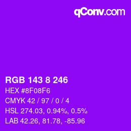 Color code: RGB 143 8 246 | qconv.com