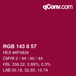 カラーコード: RGB 143 8 57 | qconv.com