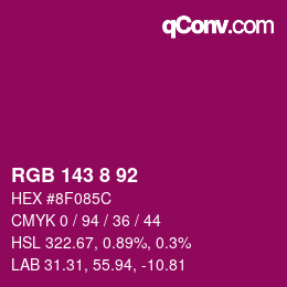 Color code: RGB 143 8 92 | qconv.com