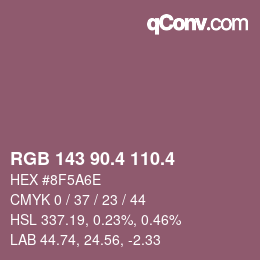 カラーコード: RGB 143 90.4 110.4 | qconv.com
