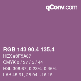 カラーコード: RGB 143 90.4 135.4 | qconv.com