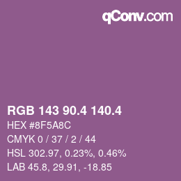 カラーコード: RGB 143 90.4 140.4 | qconv.com