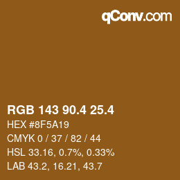 カラーコード: RGB 143 90.4 25.4 | qconv.com