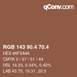 カラーコード: RGB 143 90.4 70.4 | qconv.com