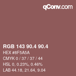 カラーコード: RGB 143 90.4 90.4 | qconv.com