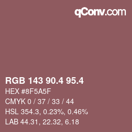カラーコード: RGB 143 90.4 95.4 | qconv.com