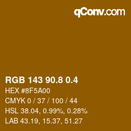 カラーコード: RGB 143 90.8 0.4 | qconv.com