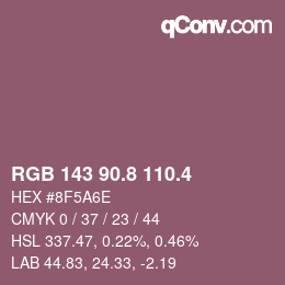 カラーコード: RGB 143 90.8 110.4 | qconv.com