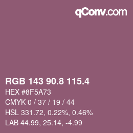 カラーコード: RGB 143 90.8 115.4 | qconv.com