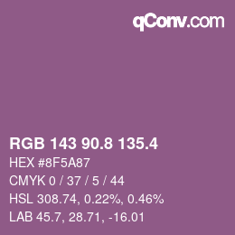 カラーコード: RGB 143 90.8 135.4 | qconv.com