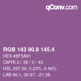 カラーコード: RGB 143 90.8 145.4 | qconv.com