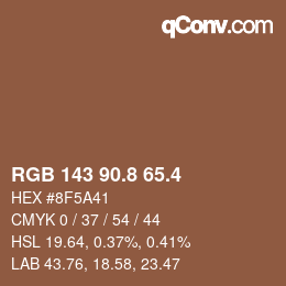 カラーコード: RGB 143 90.8 65.4 | qconv.com