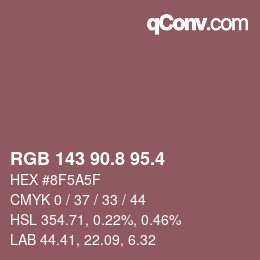 カラーコード: RGB 143 90.8 95.4 | qconv.com