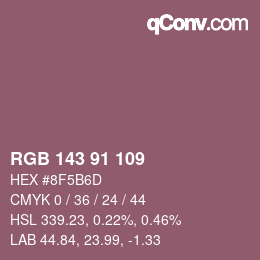 Color code: RGB 143 91 109 | qconv.com