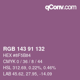 Color code: RGB 143 91 132 | qconv.com