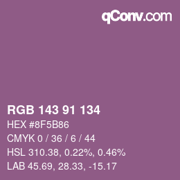 カラーコード: RGB 143 91 134 | qconv.com