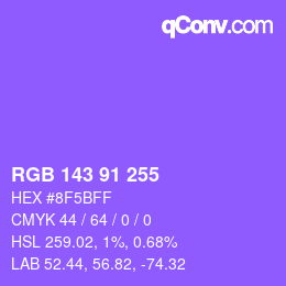 Código de color: RGB 143 91 255 | qconv.com