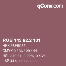 カラーコード: RGB 143 92.2 101 | qconv.com