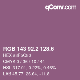 カラーコード: RGB 143 92.2 128.6 | qconv.com