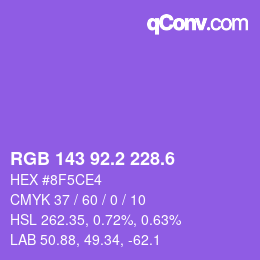 カラーコード: RGB 143 92.2 228.6 | qconv.com
