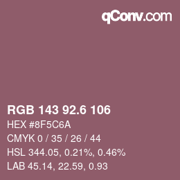 カラーコード: RGB 143 92.6 106 | qconv.com