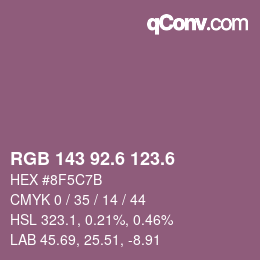 カラーコード: RGB 143 92.6 123.6 | qconv.com