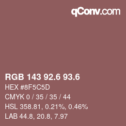 カラーコード: RGB 143 92.6 93.6 | qconv.com